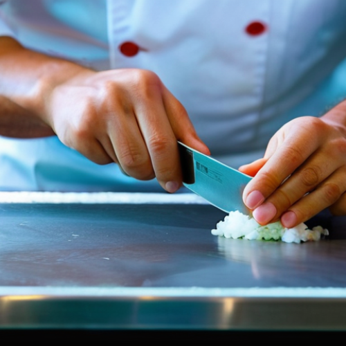 Home 18 일식조리사 근무지 선택 팁 - **Prompt:** A skilled Japanese chef, either male or female, in a modern, pristine sushi kitchen. The...