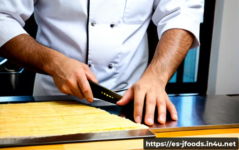 Home 17 일식조리사로서의 국제 자격증 준비 - Photorealistic professional Japanese cuisine certification practice in a bright culinary school kitc...